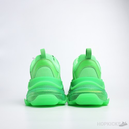 balenciaga triple s clear sole neon green